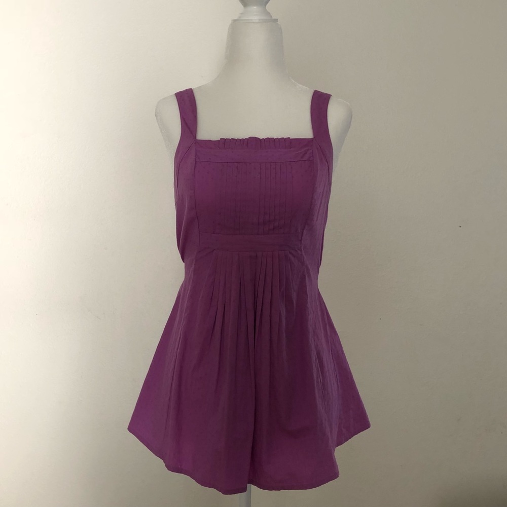 Pintuck top with smocked upper back for formed fit